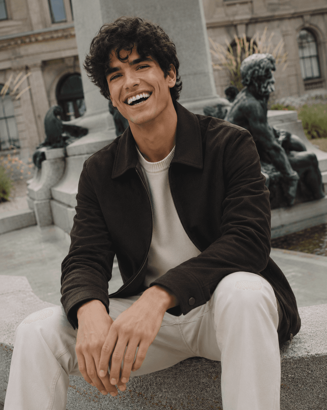 Man — Courtyard Smile